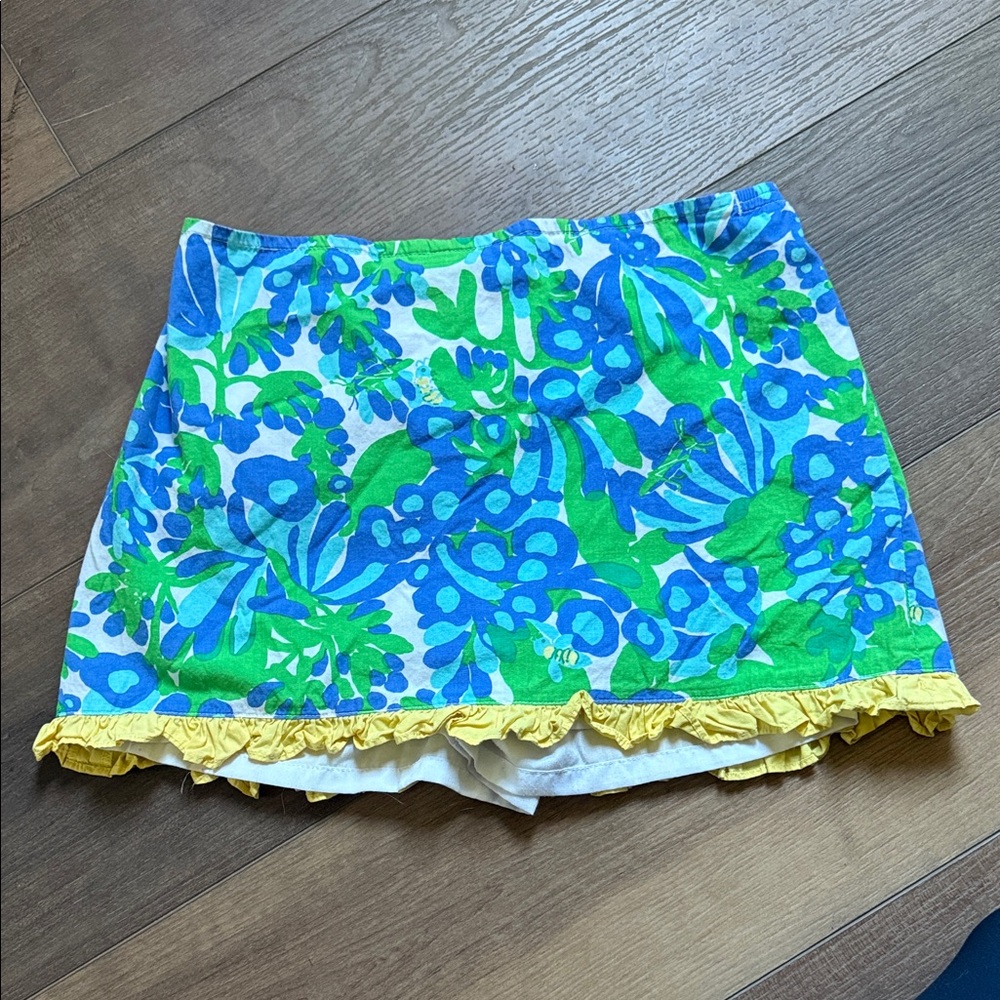 Lilly Pulitzer Blue and Green Floral Skort